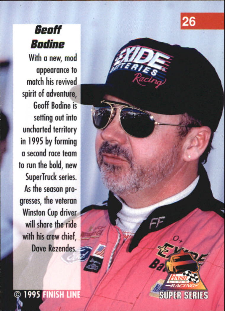 1995 Finish Line SuperTrucks #26 Geoff Bodine back image