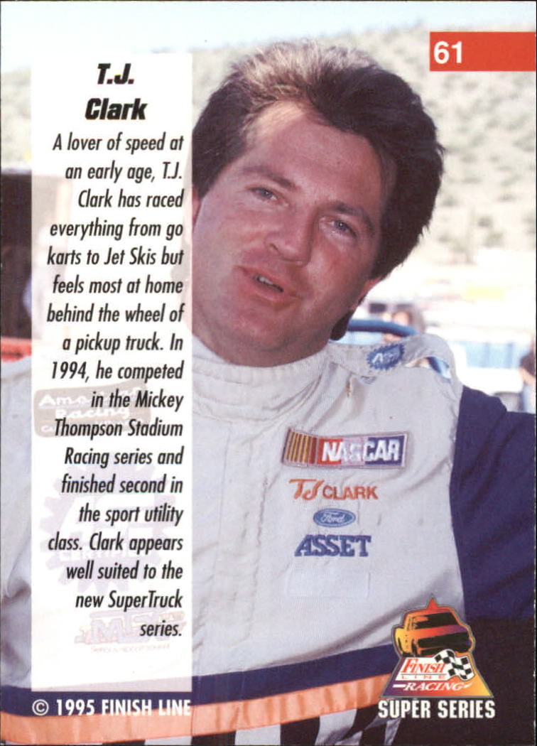 1995 Finish Line SuperTrucks #61 T.J. Clark back image
