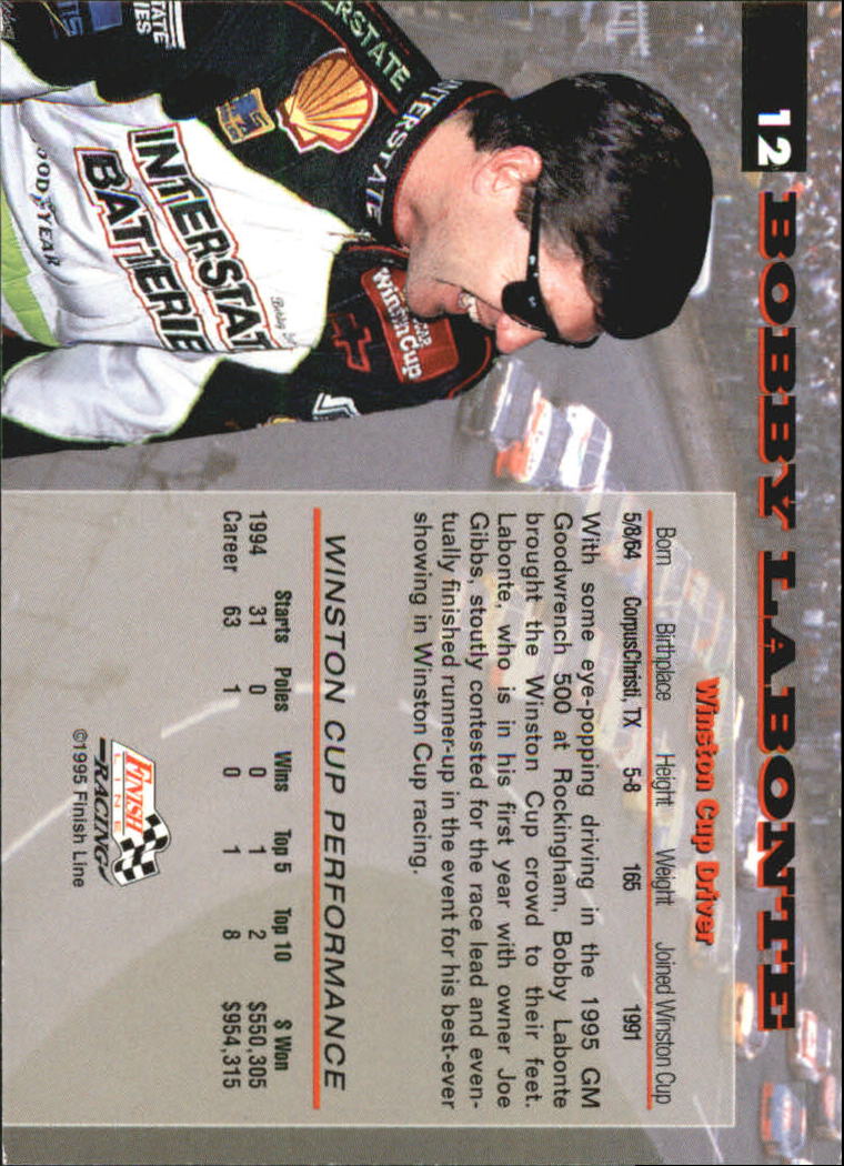 1995 Assets #12 Bobby Labonte back image