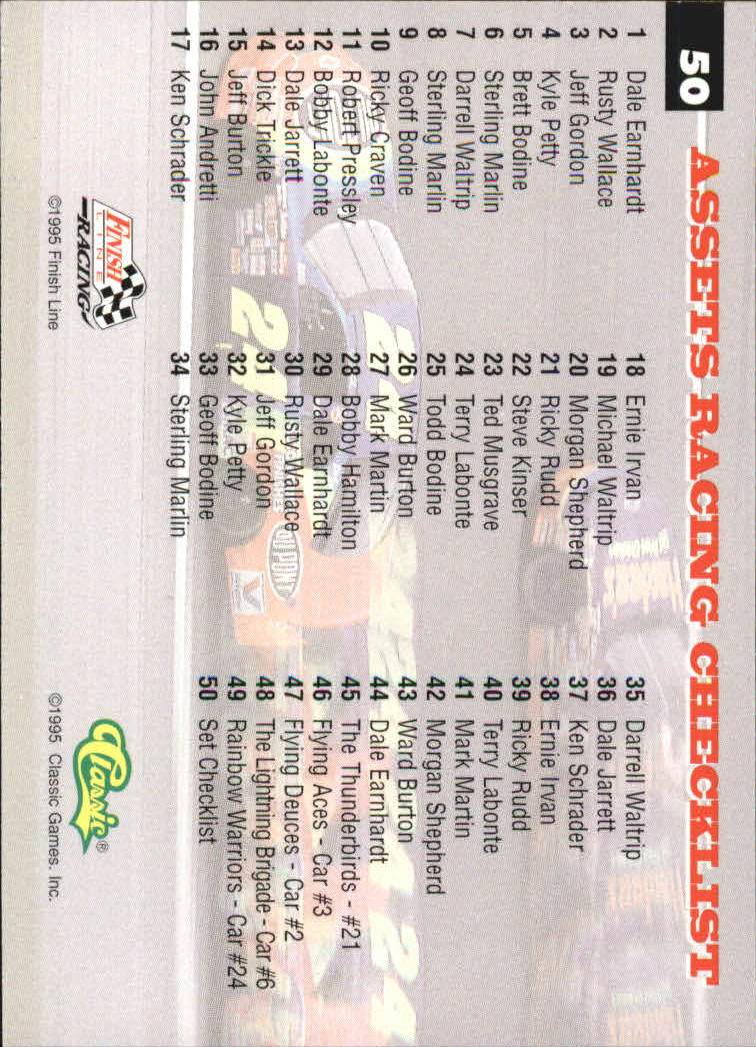A2378- 1995 Assets Auto Racing Cards 1-50 +Inserts -You Pick- 15+ FREE US SHIP - Picture 77 of 77