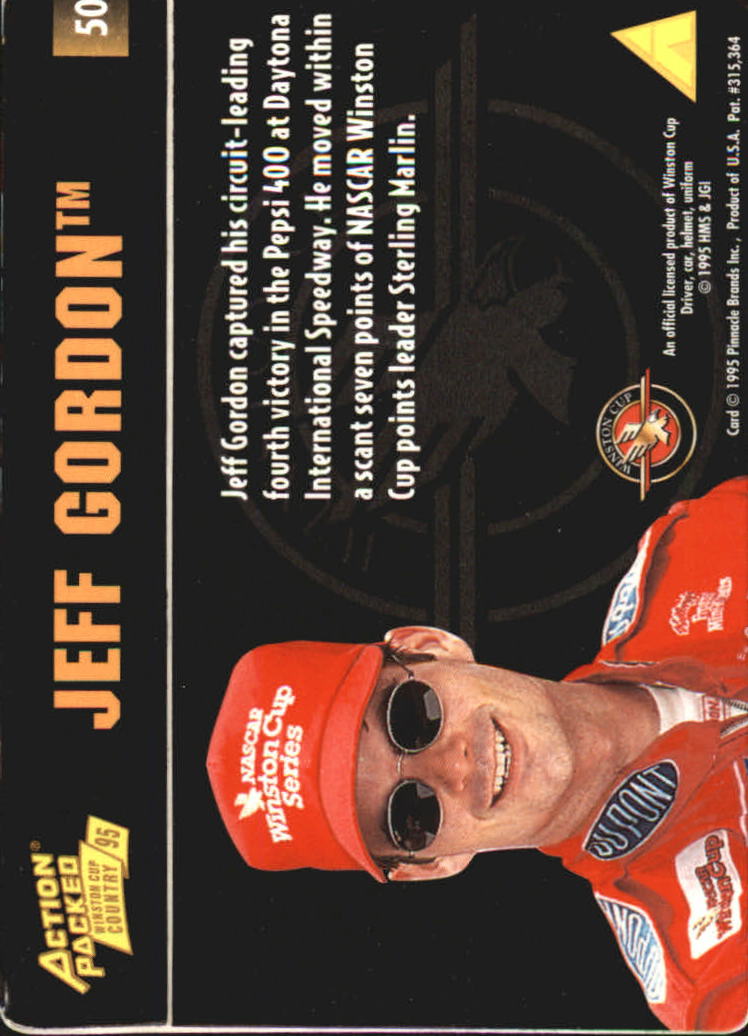 1995 Action Packed Country #50 Jeff Gordon WIN back image