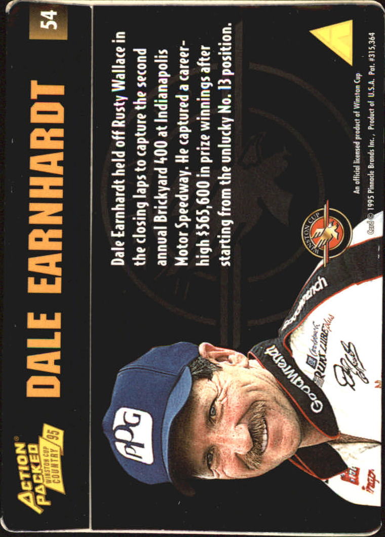 1995 Action Packed Country #54 Dale Earnhardt WIN back image