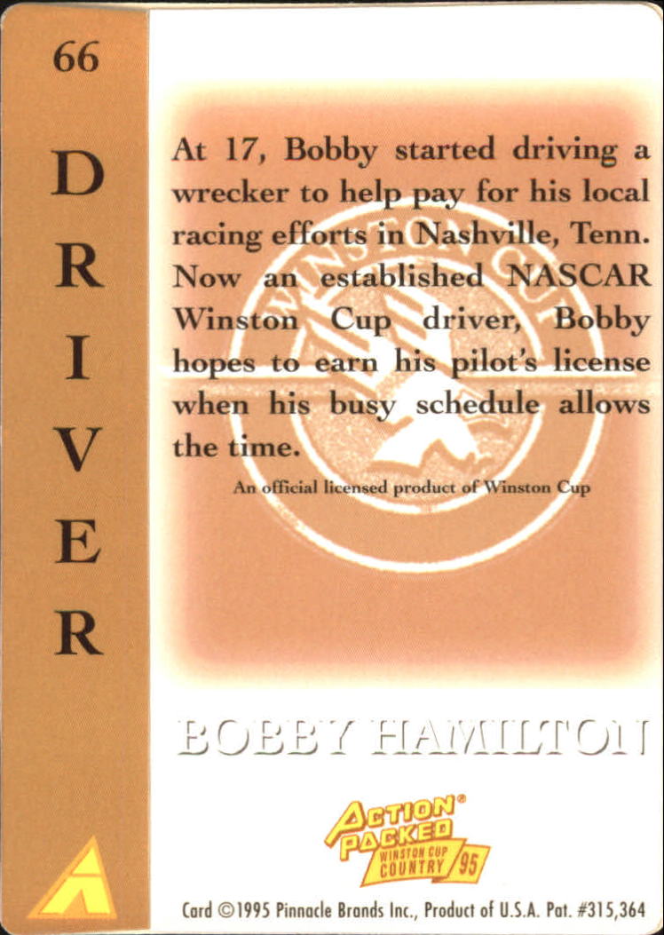 1995 Action Packed Country #66 Bobby Hamilton back image