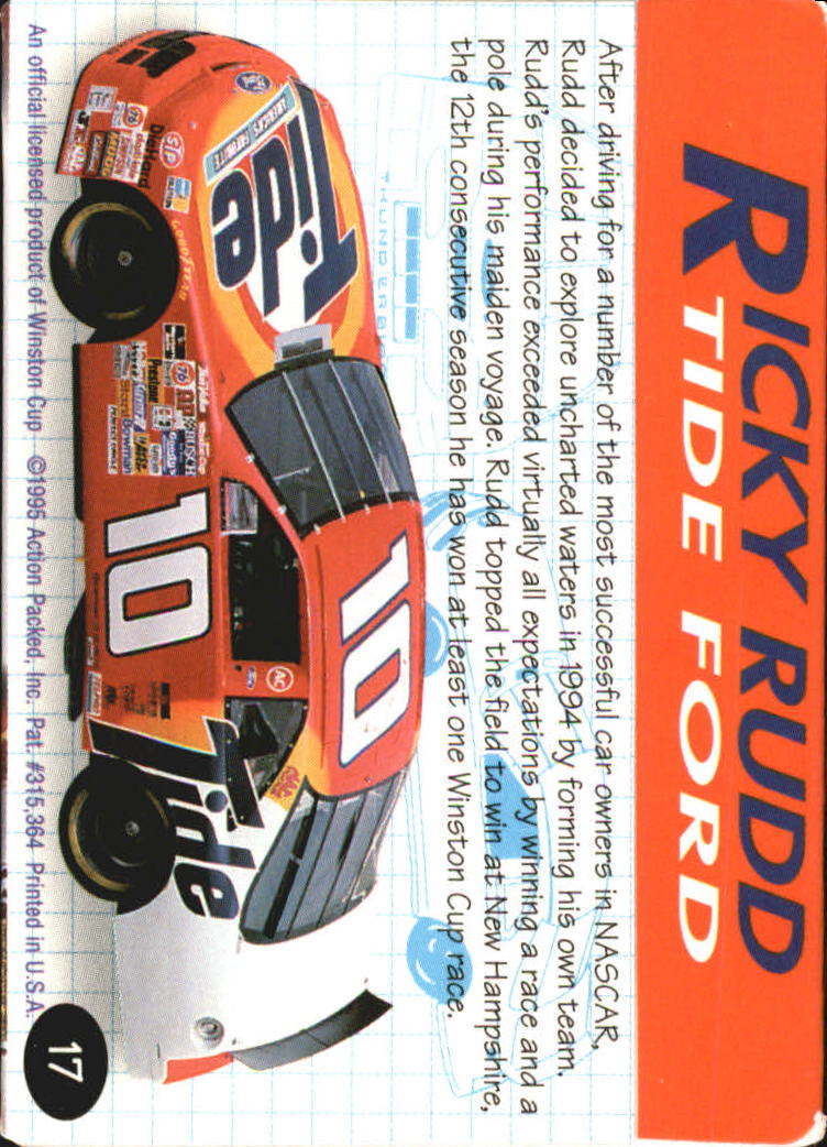 1995 Action Packed Preview #17 Ricky Rudd back image