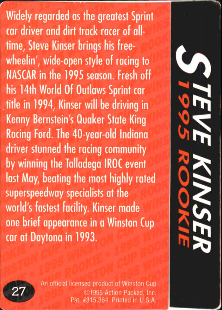 1995 Action Packed Preview #27 Steve Kinser back image