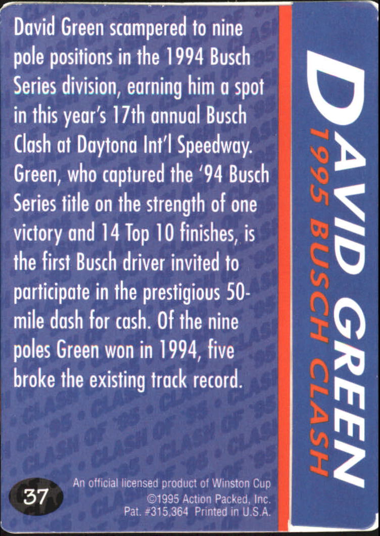 1995 Action Packed Preview #37 David Green PW back image