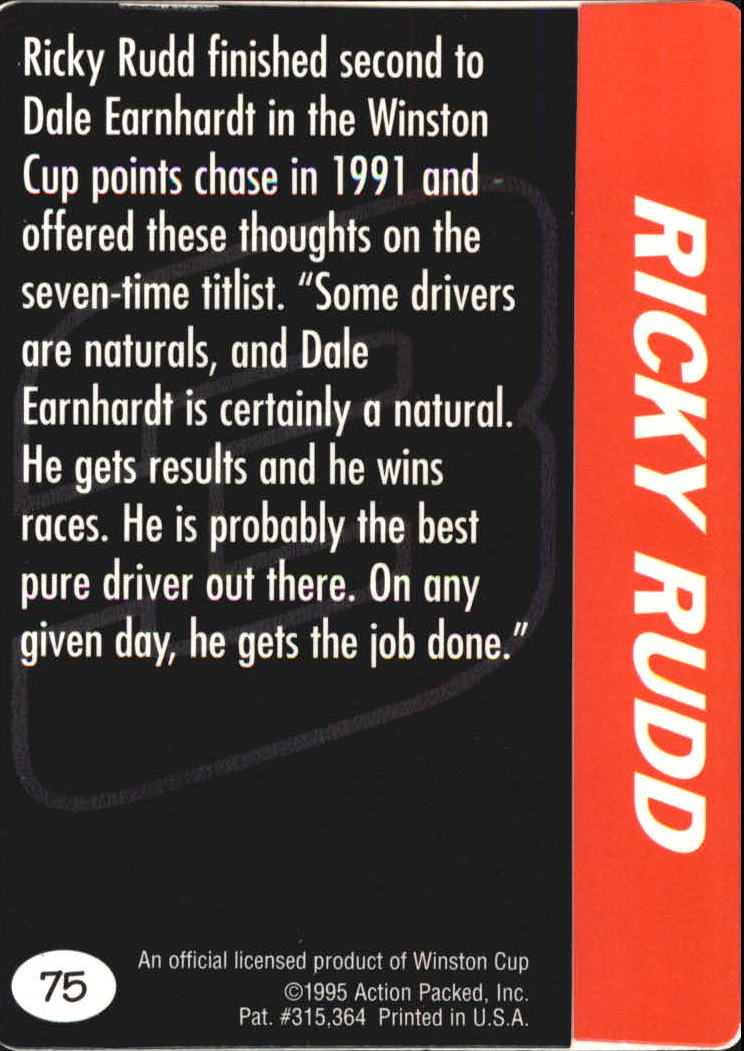 1995 Action Packed Preview #75 Ricky Rudd DD back image
