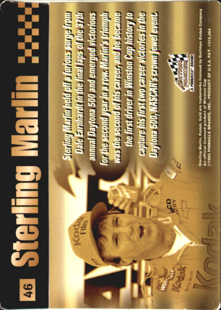 1995 Action Packed Stars #46 Sterling Marlin RW back image