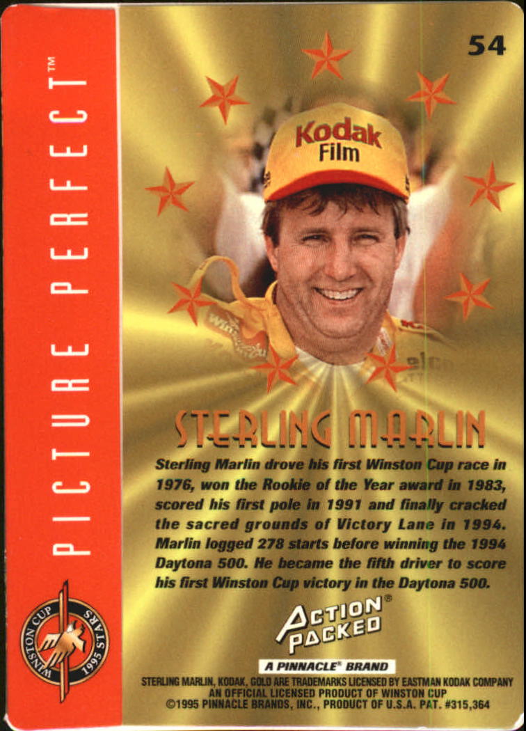 1995 Action Packed Stars #54 Sterling Marlin OC back image