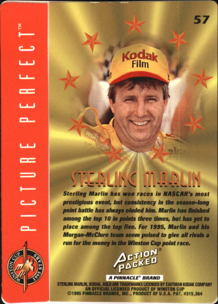 1995 Action Packed Stars #57 Sterling Marlin OC back image