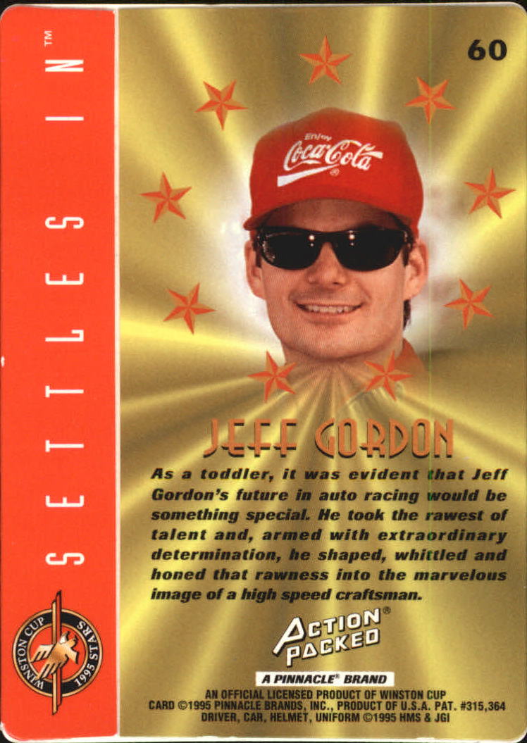 1995 Action Packed Stars #60 Jeff Gordon PP back image