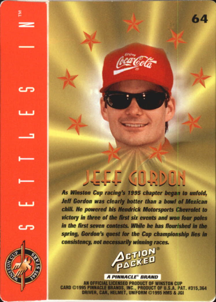 1995 Action Packed Stars #64 Jeff Gordon PP back image