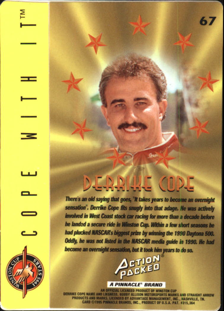 1995 Action Packed Stars #67 Derrike Cope CWI back image