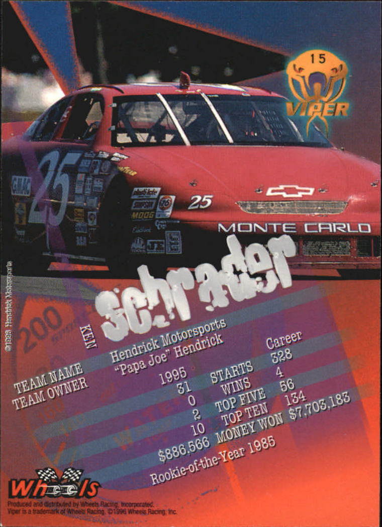 1996 Viper #15 Ken Schrader - NM-MT