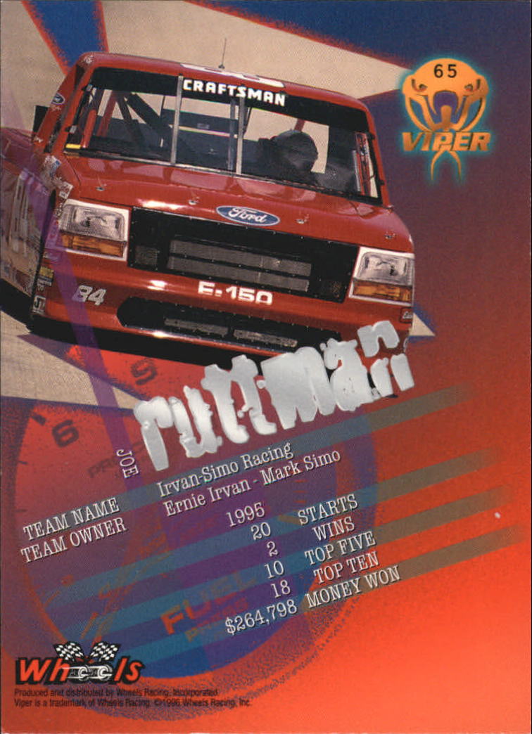 1996 Viper #65 Joe Ruttman back image