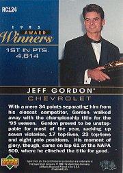 1996 Upper Deck Road To The Cup #RC124 Jeff Gordon back image