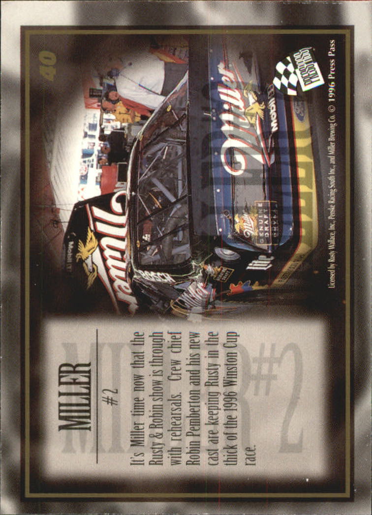 1996 VIP #40 Rusty Wallace's Car back image