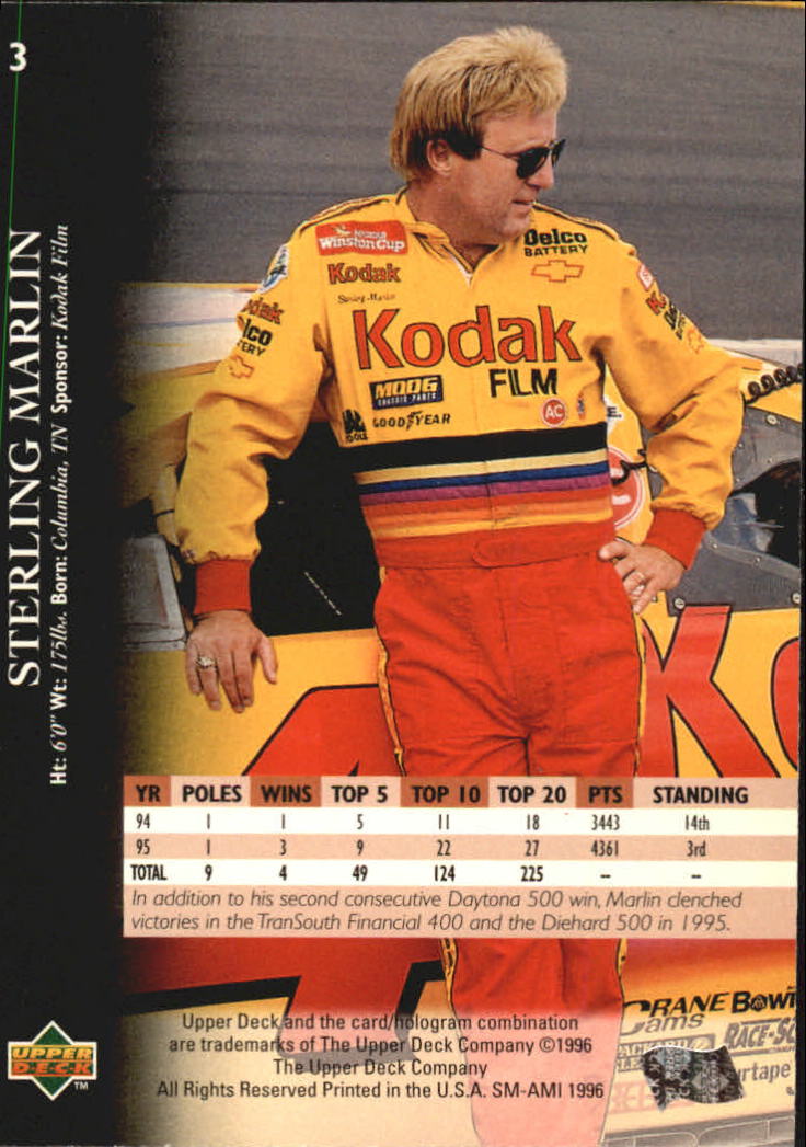 B0552- 1996 Upper Deck Racing Cards 1-150 +Inserts -You Pick- 15+ FREE US SHIP - Picture 7 of 295