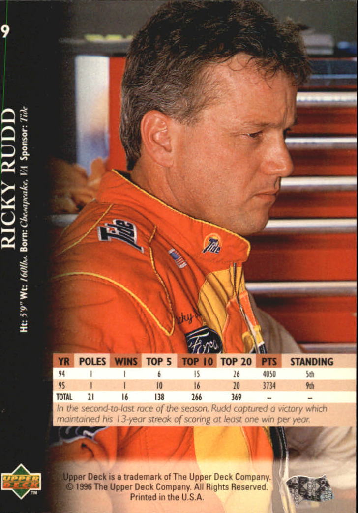 B0552- 1996 Upper Deck Racing Cards 1-150 +Inserts -You Pick- 15+ FREE US SHIP - Picture 19 of 295