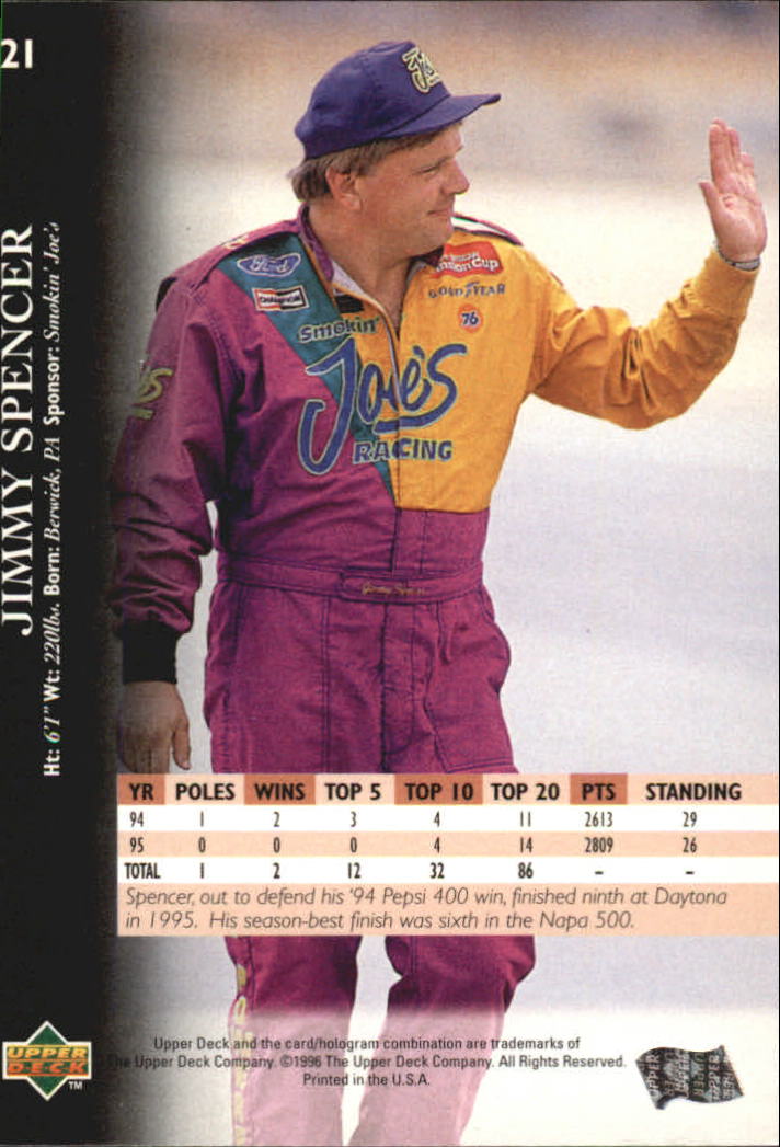 B0552- 1996 Upper Deck Racing Cards 1-150 +Inserts -You Pick- 15+ FREE US SHIP - Picture 43 of 295