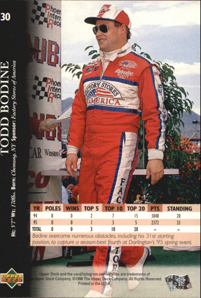 B0552- 1996 Upper Deck Racing Cards 1-150 +Inserts -You Pick- 15+ FREE US SHIP - Picture 61 of 295