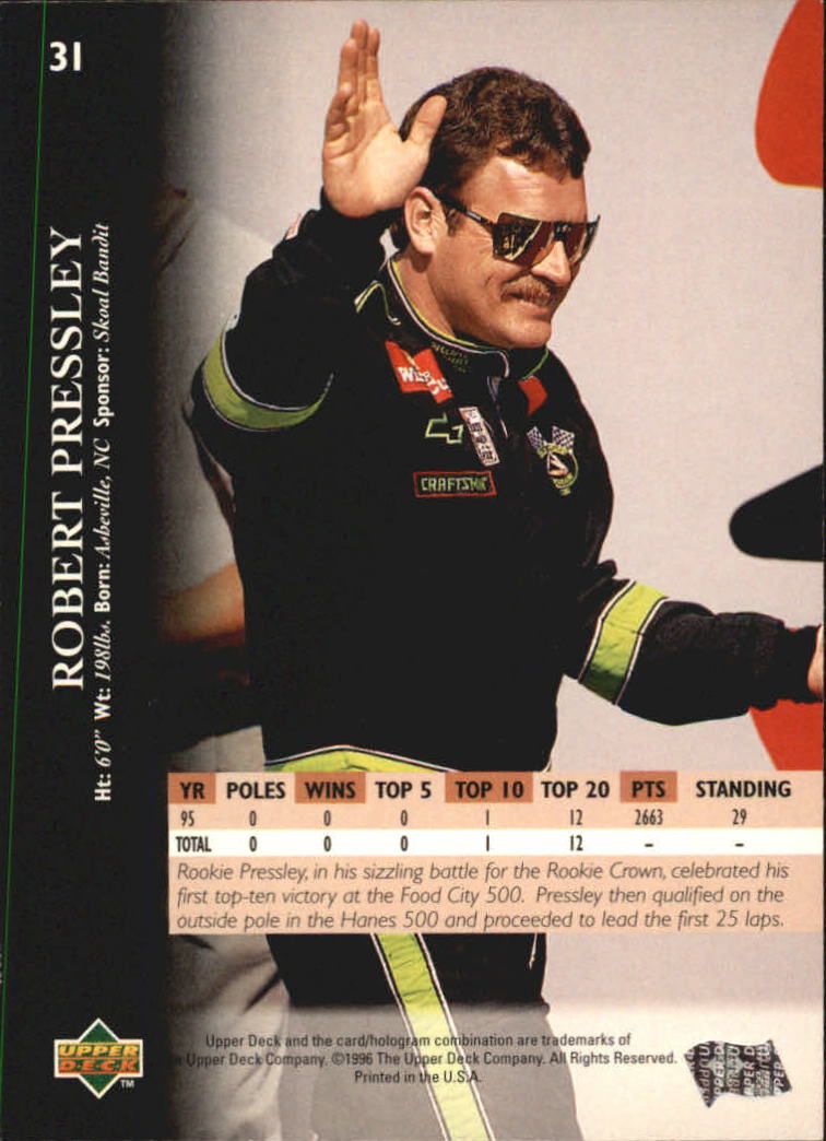 B0552- 1996 Upper Deck Racing Cards 1-150 +Inserts -You Pick- 15+ FREE US SHIP - Picture 63 of 295