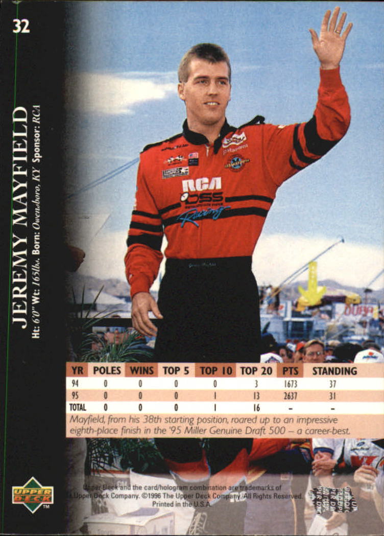 B0552- 1996 Upper Deck Racing Cards 1-150 +Inserts -You Pick- 15+ FREE US SHIP - Picture 65 of 295
