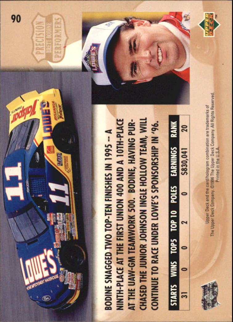 B0552- 1996 Upper Deck Racing Cards 1-150 +Inserts -You Pick- 15+ FREE US SHIP - Picture 171 of 295