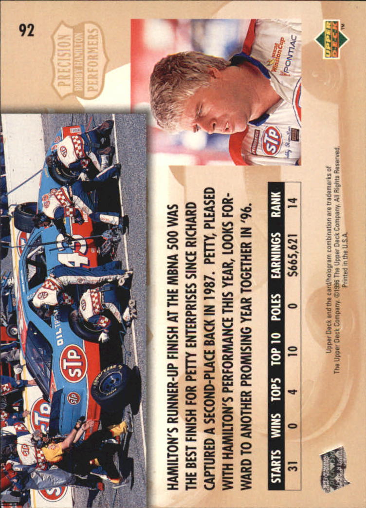 B0552- 1996 Upper Deck Racing Cards 1-150 +Inserts -You Pick- 15+ FREE US SHIP - Picture 175 of 295