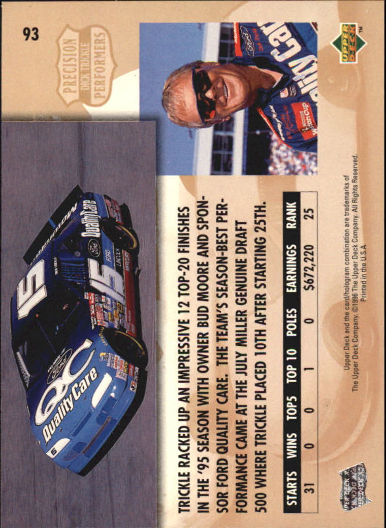 B0552- 1996 Upper Deck Racing Cards 1-150 +Inserts -You Pick- 15+ FREE US SHIP - Picture 177 of 295