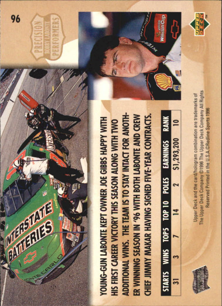 B0552- 1996 Upper Deck Racing Cards 1-150 +Inserts -You Pick- 15+ FREE US SHIP - Picture 183 of 295