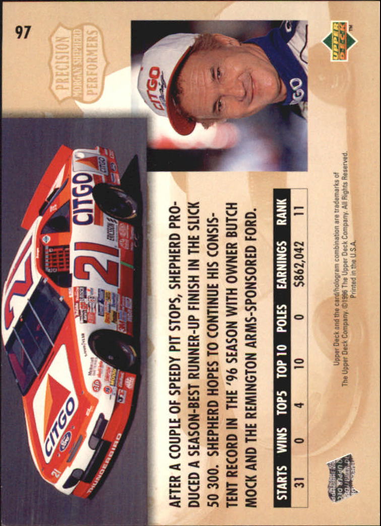 B0552- 1996 Upper Deck Racing Cards 1-150 +Inserts -You Pick- 15+ FREE US SHIP - Picture 185 of 295