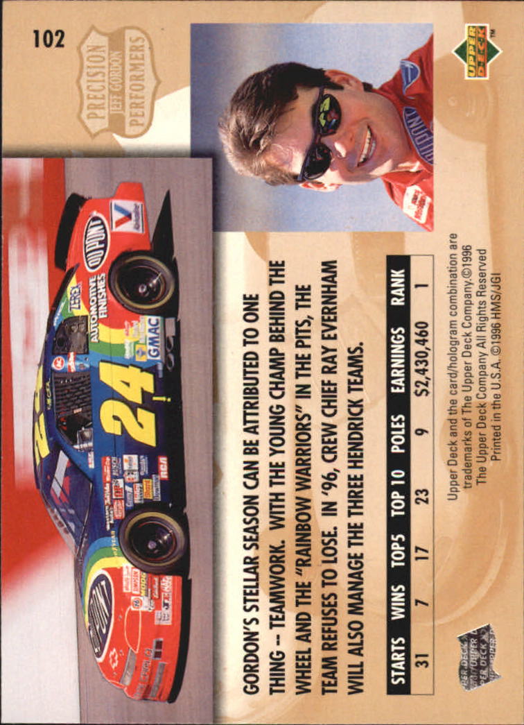 B0552- 1996 Upper Deck Racing Cards 1-150 +Inserts -You Pick- 15+ FREE US SHIP - Picture 195 of 295