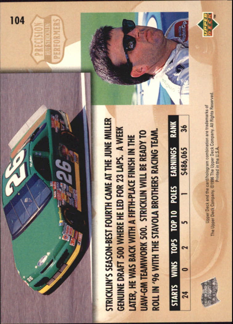 B0552- 1996 Upper Deck Racing Cards 1-150 +Inserts -You Pick- 15+ FREE US SHIP - Picture 199 of 295