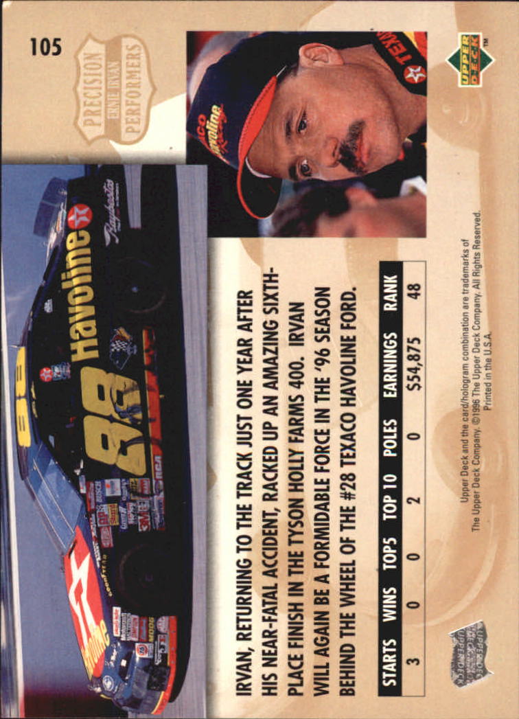 B0552- 1996 Upper Deck Racing Cards 1-150 +Inserts -You Pick- 15+ FREE US SHIP - Picture 201 of 295