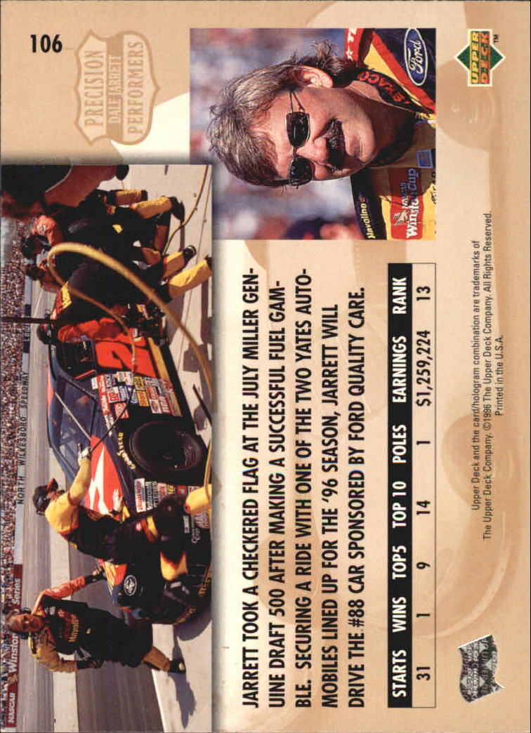 B0552- 1996 Upper Deck Racing Cards 1-150 +Inserts -You Pick- 15+ FREE US SHIP - Picture 203 of 295