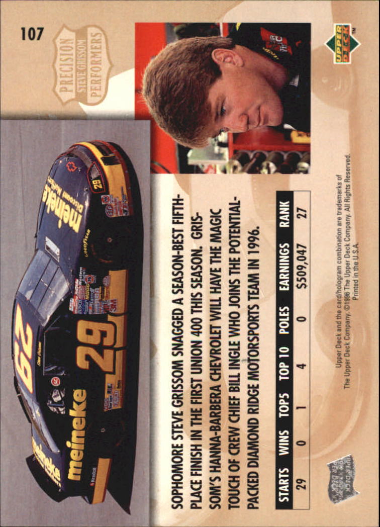 B0552- 1996 Upper Deck Racing Cards 1-150 +Inserts -You Pick- 15+ FREE US SHIP - Picture 205 of 295