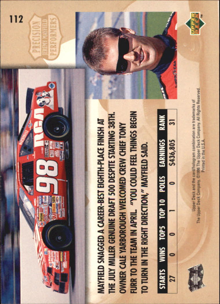 B0552- 1996 Upper Deck Racing Cards 1-150 +Inserts -You Pick- 15+ FREE US SHIP - Picture 215 of 295