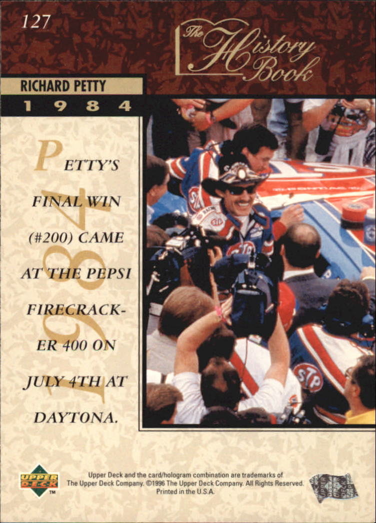 1996 Upper Deck #127 Richard Petty HB back image