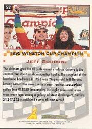 1996 Racer's Choice #52 Jeff Gordon WCC back image