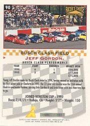 1996 Racer's Choice #90 Jeff Gordon BC back image