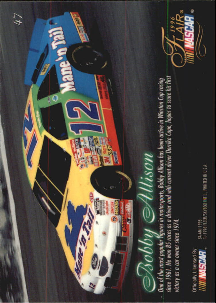 B6762- 1996 Flair Racing Card #s 1-100 -You Pick- 15+ FREE US SHIP - Picture 88 of 180