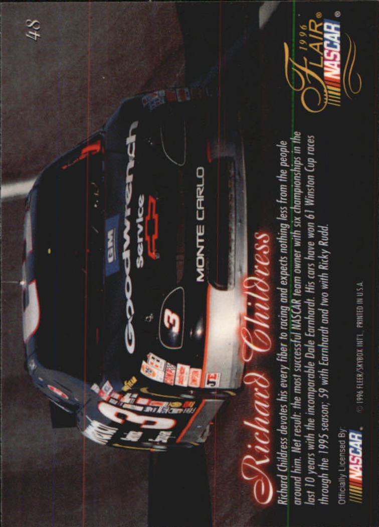 B6762- 1996 Flair Racing Card #s 1-100 -You Pick- 15+ FREE US SHIP - Picture 90 of 180