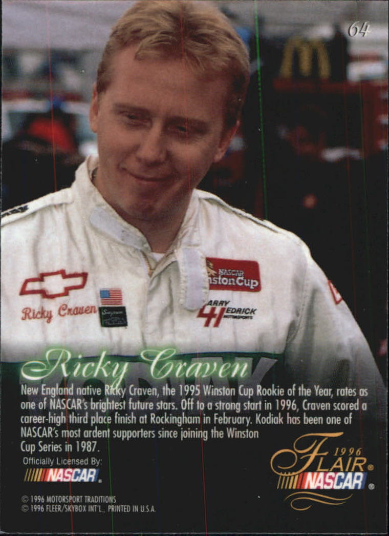 B6762- 1996 Flair Racing Card #s 1-100 -You Pick- 15+ FREE US SHIP - Picture 118 of 180