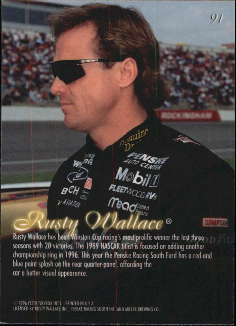 B6762- 1996 Flair Racing Card #s 1-100 -You Pick- 15+ FREE US SHIP - Picture 164 of 180