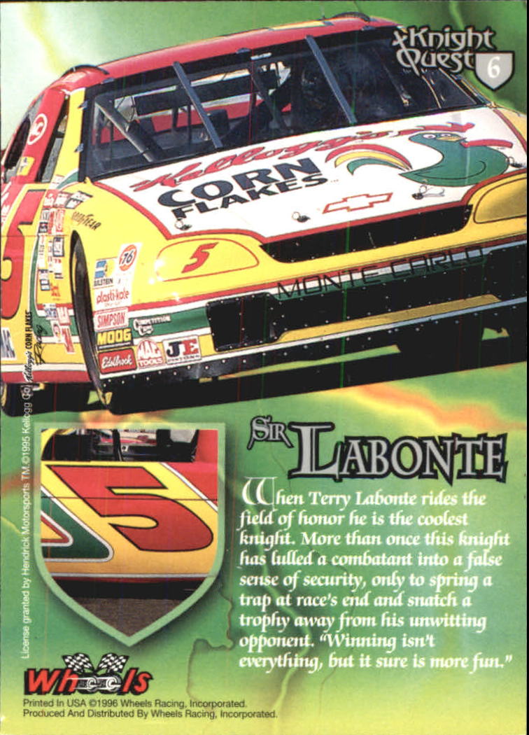 1996 KnightQuest #6 Terry Labonte K back image