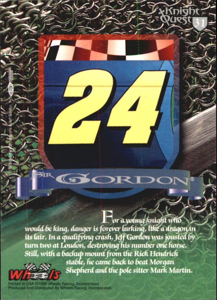 1996 KnightQuest #31 Jeff Gordon C back image
