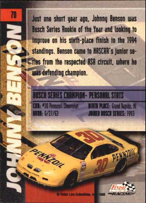 1996 Finish Line #70 Johnny Benson