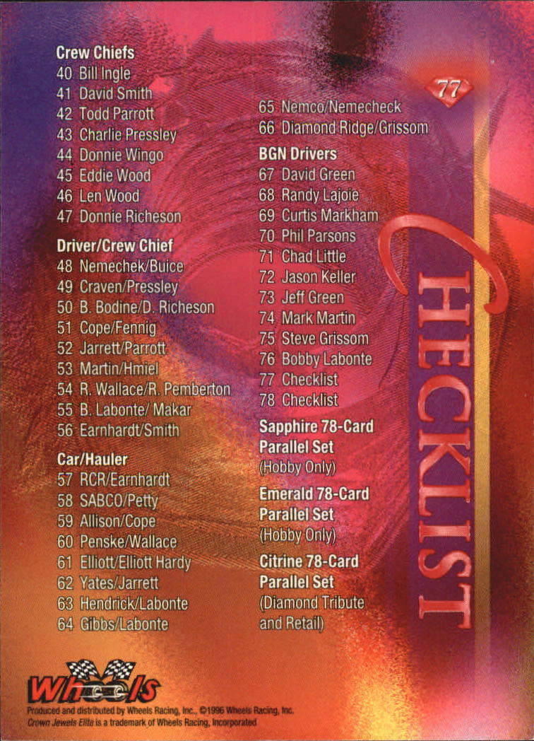 B3685- 1996 Crown Jewels Elite #s 1-78 +Parallels -You Pick- 15+ FREE US SHIP - Picture 153 of 186