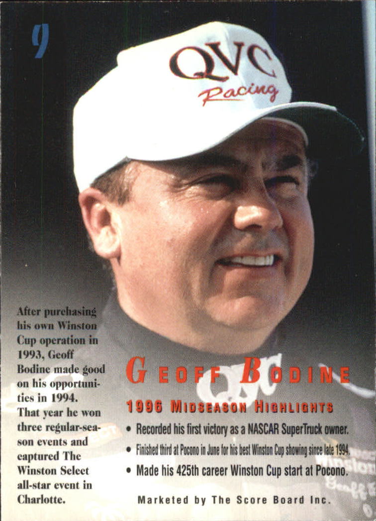 1996 Autographed Racing #9 Geoff Bodine back image